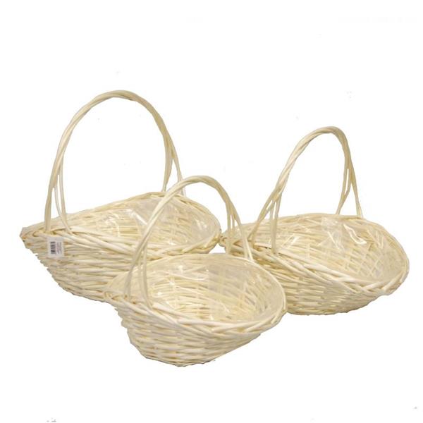 OVAL WILLOW BASKET S/3 BLANCHE**1/8**D