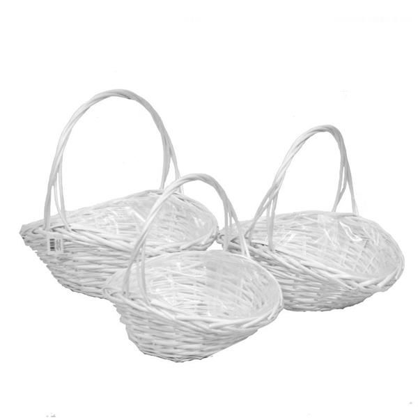 OVAL WILLOW BASKET S/3 WHITE **1/8**